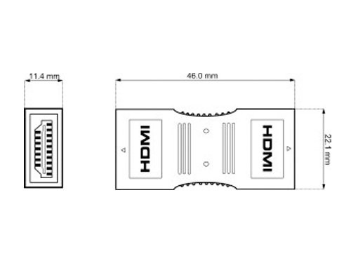 HDMI koppelstuk 2 x female