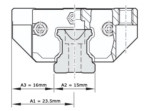 Bosch Rexroth Kogelwagen Aluminium KWD-015-FNS-C1-H-1 Met Kogelketting