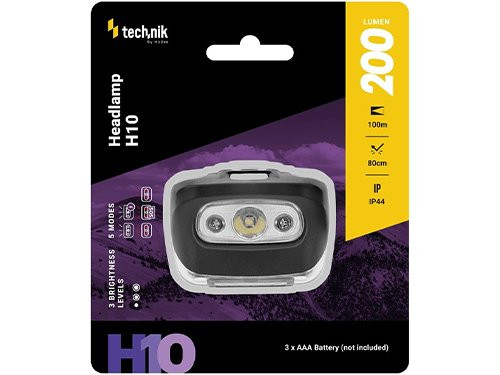 Foto van Technik LED hoofdlamp H10 3xAAA 200 lumen Technik LED hoofdlamp H10 3xAAA 200 lumen