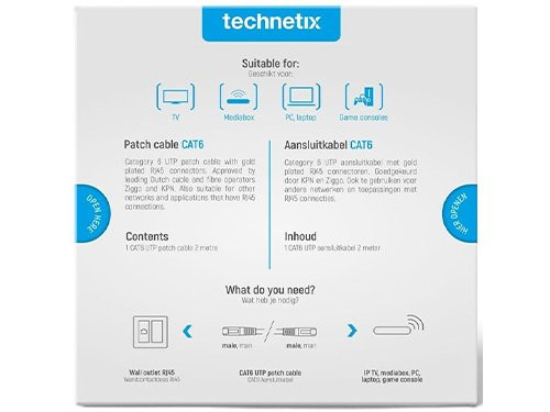 Patchkabel UTP CAT6 2m wit