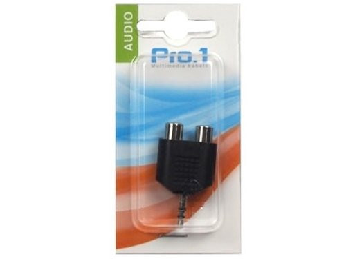 Audio adapt 3,5 jack stereo -> 2 tulp contra