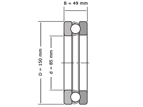 NKE Kogeltaatslager 51317 (85x150x49mm)