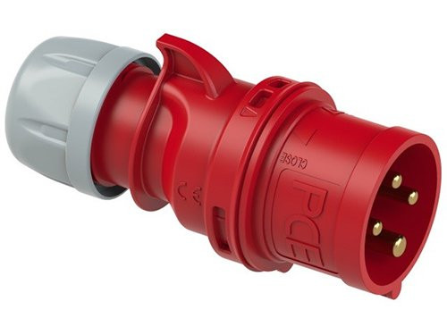 Foto van CEE 4P/16A/400V stekker rood CEE 4P/16A/400V stekker rood