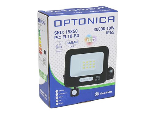 Foto van LED Bouwlamp 10W 3000K zwart + sensor LED Bouwlamp 10W 3000K zwart + sensor