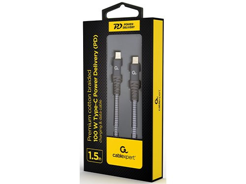 USB-C - USB-C laadkabel 1,5m zilver - max 100W