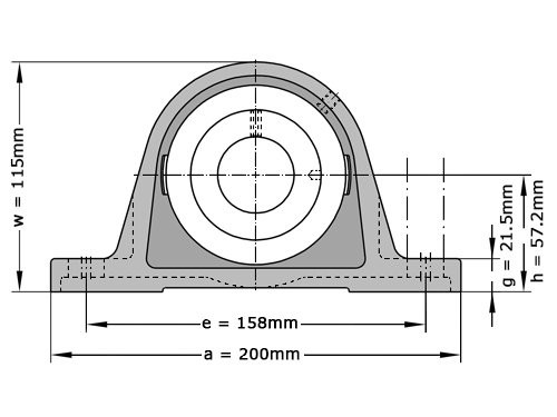 INA Lagerblok Staand PASE50 XL N FA125 (50mm)