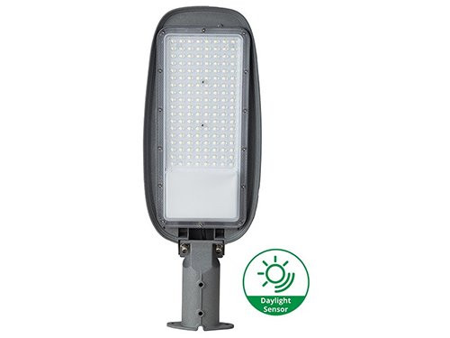 Foto van LED Straatlamp 50W 6000K grijs + schemerschakelaar LED Straatlamp 50W 6000K grijs + schemerschakelaar
