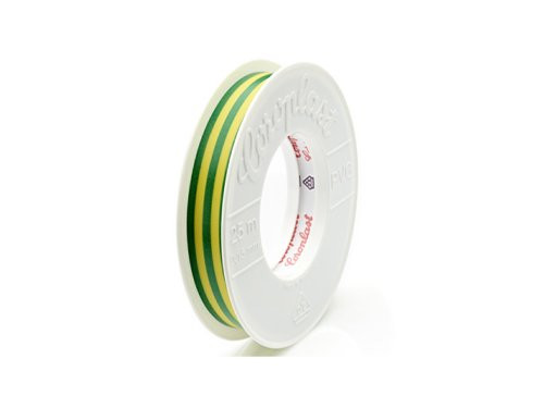 Isolatietape Coroplast 15mm rol 4,5m geel/groen
