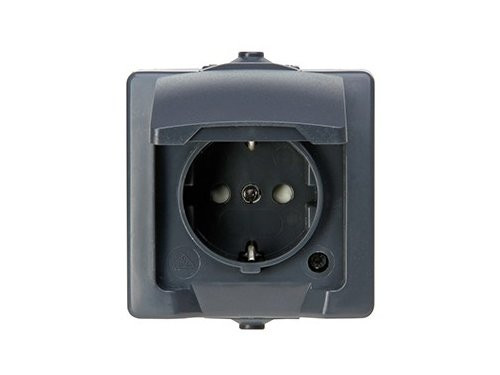 Foto van Kopp SWD opbouw stopcontact RA antraciet Kopp SWD opbouw stopcontact RA antraciet