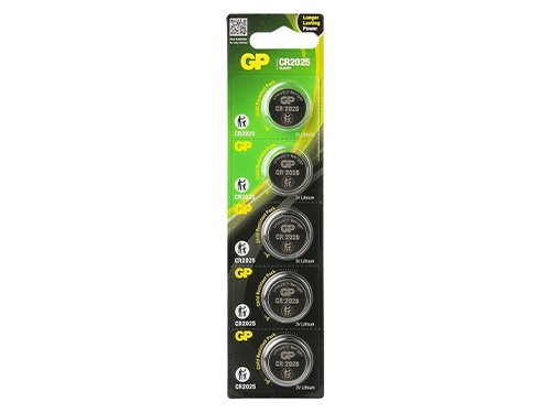 Foto van GP CR2025 lithium knoopcel batterij 3V blister(5) GP CR2025 lithium knoopcel batterij 3V blister(5)