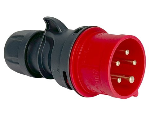 Foto van CEE 5P/32A/400V stekker rood CEE 5P/32A/400V stekker rood