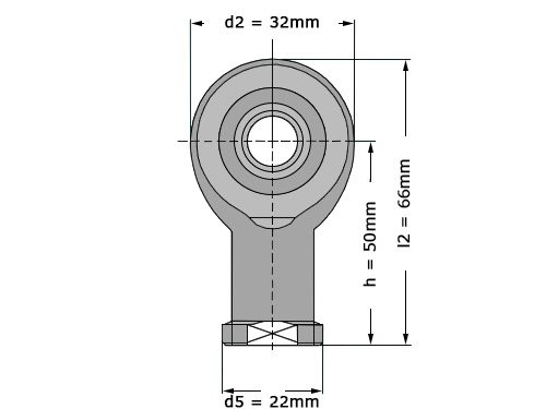 IBB Stangkop GIKR12 PW (12x32x16mm)