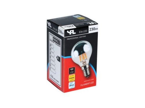 SPL LED kopspiegel kogel E14 4-40W 2500K filament helder dimbaar