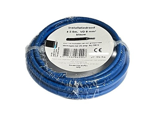 VD draad 6qmm blauw 2,5m
