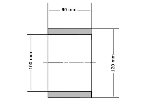 Glijlager Sinterbrons BP25 100x120x80mm