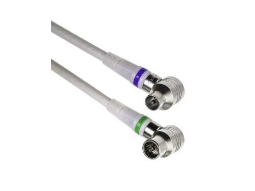 Coax aansluitkabel compleet ONVERPAKT 3m haaks