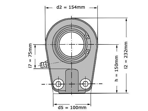 Foto van INA Stangkop GIHRK70 DO (70x154x55mm) INA Stangkop GIHRK70 DO (70x154x55mm)