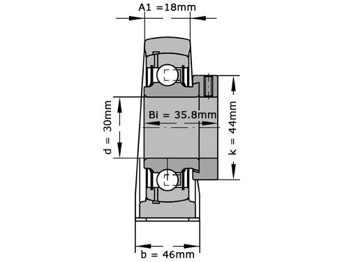 INA Lagerblok Staand PASE30 TV FA125.5 (30mm)