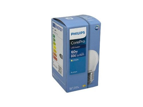 Philips LED kogel E27 6,5-60W 2700K filament mat