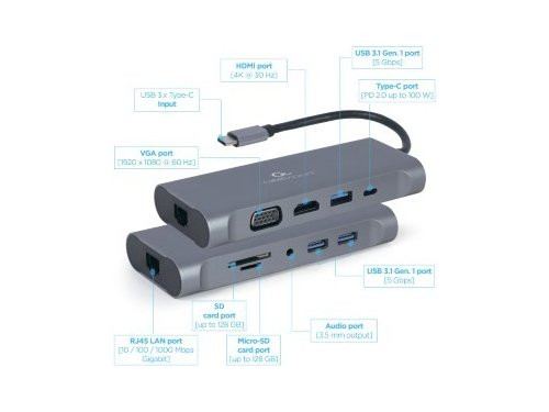 USB-C 7-in-1 multi adapter USB-C dock 7-voudig