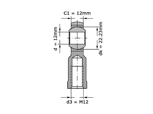 Foto van INA Stangkop GIKR12 PW (12x32x16mm) INA Stangkop GIKR12 PW (12x32x16mm)