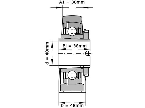 Foto van INA Lagerblok Staand RASEA40 N (40mm) INA Lagerblok Staand RASEA40 N (40mm)