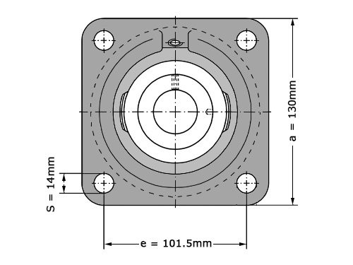Foto van INA Lagerblok Vierkant PCJY40 N (40mm) INA Lagerblok Vierkant PCJY40 N (40mm)
