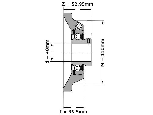 Foto van INA Lagerblok Vierkant PCJY40 N (40mm) INA Lagerblok Vierkant PCJY40 N (40mm)