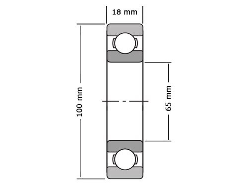 JTEKT - Koyo Kogellager 6013 2RS C3 (65x100x18mm)