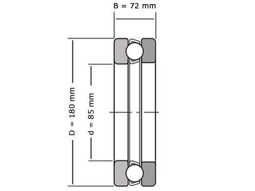 FAG Kogeltaatslager 51417 MP (85x180x72mm)