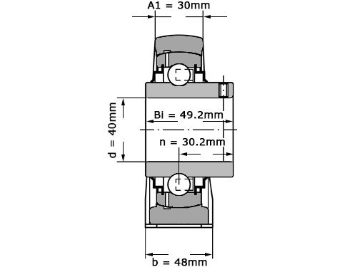 Foto van INA Lagerblok Staand RSHEY40 N (40mm) INA Lagerblok Staand RSHEY40 N (40mm)