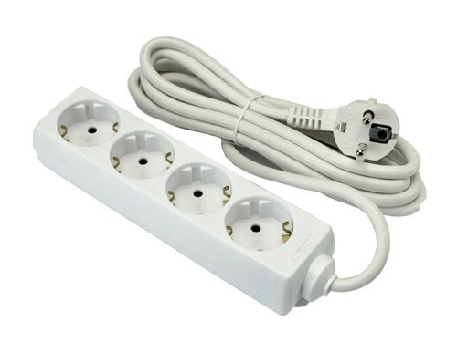 TCD RA 4-voudig 3m snoer wit