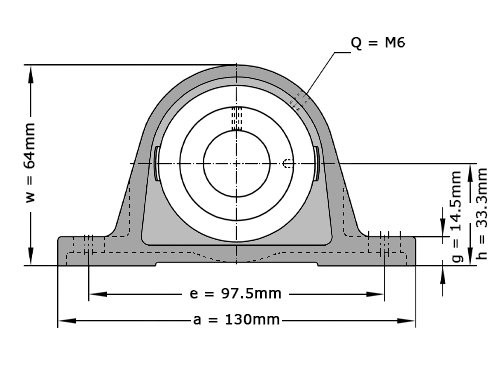 INA Lagerblok Staand RASEA20 N (20mm)