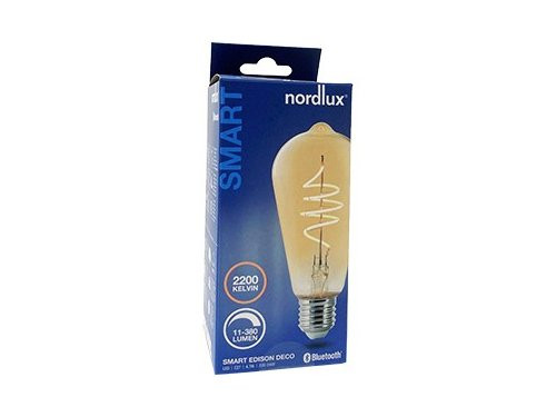 Foto van Nordlux LED ST64 E27 4,7-60W 2200K edison filament gold SMART dimbaar Nordlux LED ST64 E27 4,7-60W 2200K edison filament gold SMART dimbaar