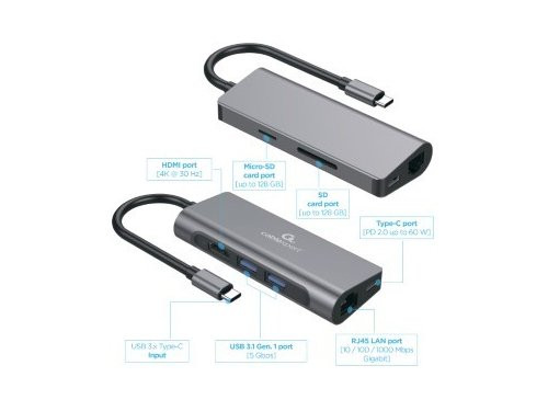 USB-C 5-in-1 multi adapter USB-C dock 5-voudig