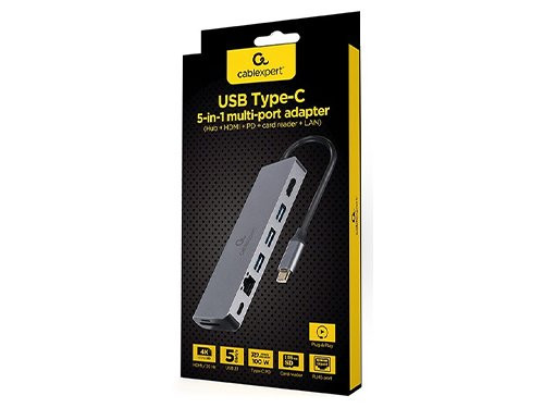 USB-C 5-in-1 multi adapter USB-C dock 5-voudig