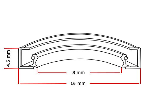 Foto van Oliekeerring 8x16x4.5mm BASL NBR 70 Oliekeerring 8x16x4.5mm BASL NBR 70