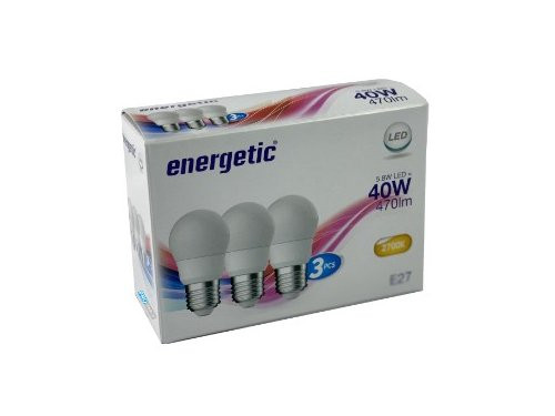 Energetic LED kogel E27 4,9-40W 2700K mat doos a3