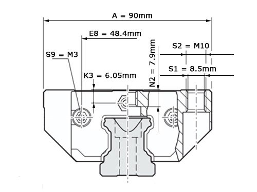 Bosch Rexroth Kogelwagen Koolstofstaal KWD-030-FLS-C1-P-1 Met Kogelketting
