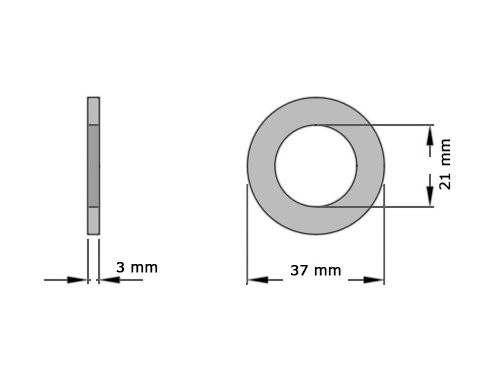 Sluitring DIN 125A M20 RVS A2