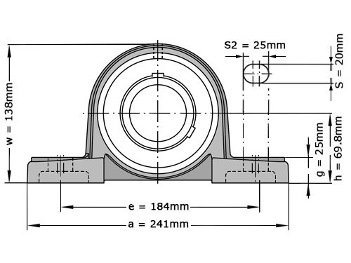 Foto van FAG Lagerblok Staand UCP212 (60mm) FAG Lagerblok Staand UCP212 (60mm)