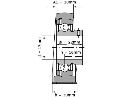 INA Lagerblok Staand PSHEY17 (17mm)