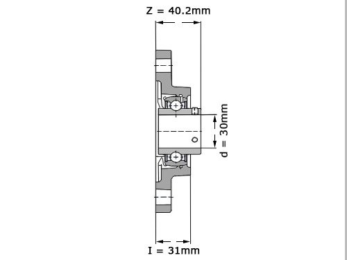 SNR Lagerblok Ovaal UCFA206 (30mm)
