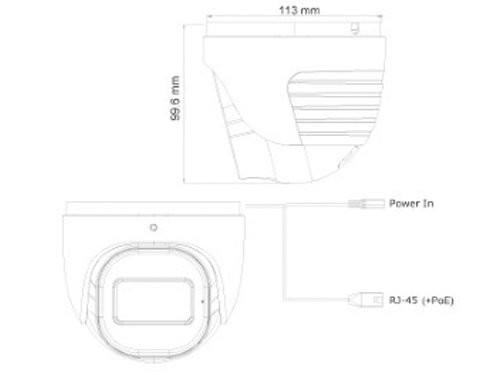 IP Camera dome 4Mpix 12V IR-led 2.8-12mm M-zoom VF ZWART