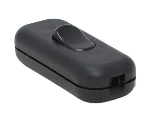 Snoerschakelaar zwart 3A