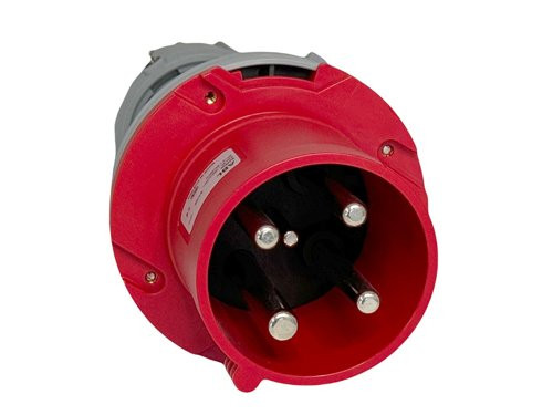 Foto van CEE 4P/63A/400V stekker rood CEE 4P/63A/400V stekker rood