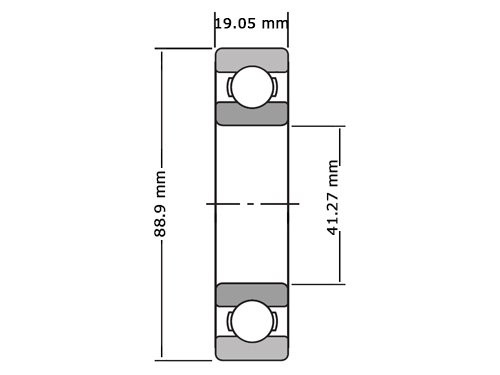NKE Kogellager Eenrijig LJ1.5/8 (41.27x88.9x19.05mm)