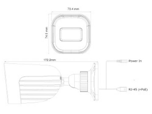 Foto van IP Camera bullet 4Mpix 12V IR-led 2.8mm ZWART IP Camera bullet 4Mpix 12V IR-led 2.8mm ZWART