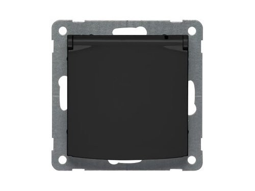 Foto van PEHA Badora MAT ZWART stopcontact wcd RA met klapdeksel PEHA Badora MAT ZWART stopcontact wcd RA met klapdeksel