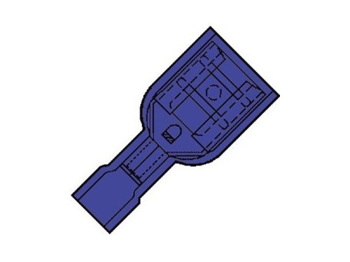 Foto van Kabelschoen vlaksteker female iso blauw 6.3mm Kabelschoen vlaksteker female iso blauw 6.3mm